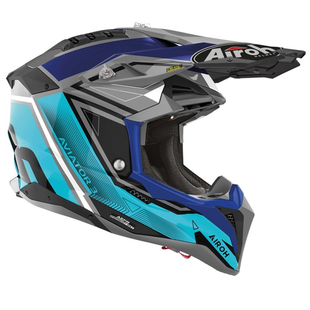 Helmeta motocross Airoh Aviator 3 League, për meshkuj, madhësia XL, blu