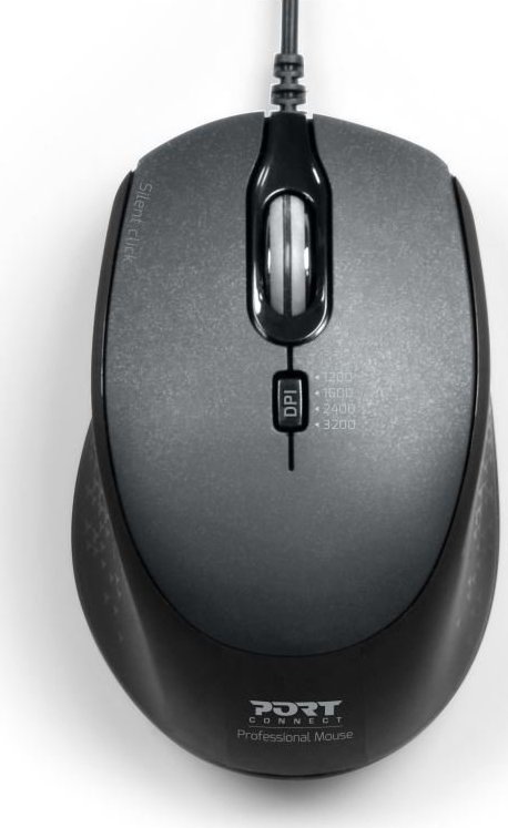 Maush Port Designs 900711, me kabllo, 3200 DPI, i zi