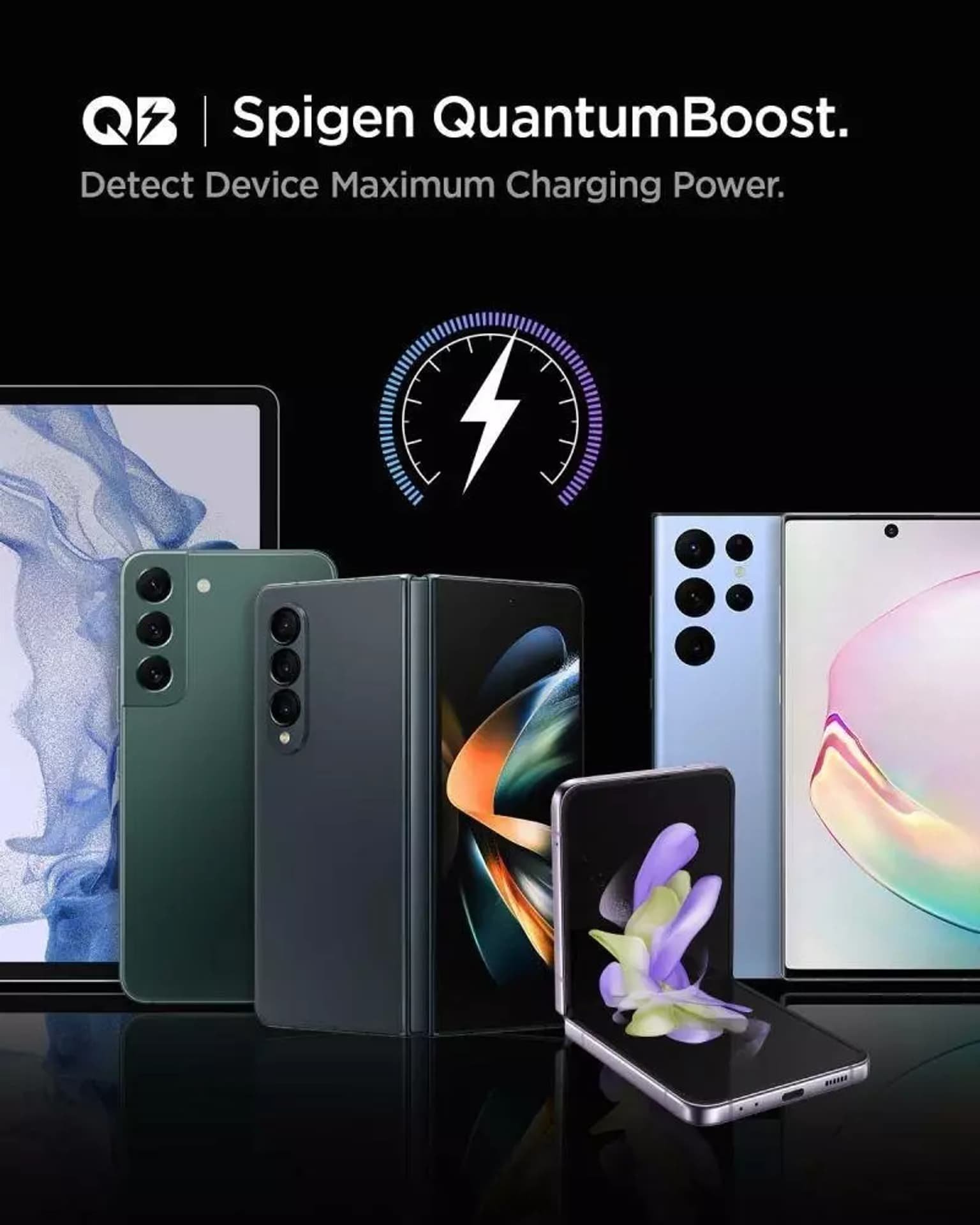 Полнач за автомобил Спиген PC2200 ACP04581, 75W, 2x USB C, црн