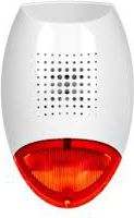 Sirenë e jashtme akustiko optike Satel SD-3001 R, 120 dB, 12V, e bardhë e kuqe