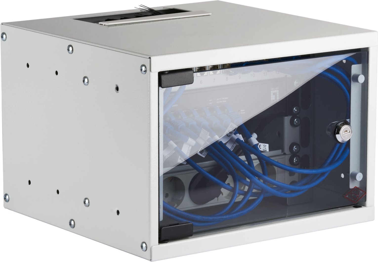 Kabinet muror rack EFB Elektronik 10", 4U, thellësi 300 mm, gri