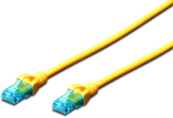 Kabllo rrjeti Digitus, 2 x RJ45, 0.25 m, e verdhë