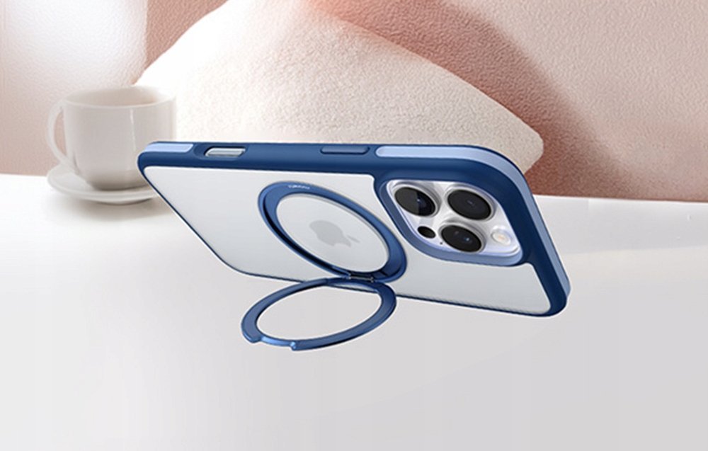 Mbulesë telefoni Torras Ostand R Fusion për iPhone 16 Pro Max, mbrojtje e rritur, dizajn i hollë, blu