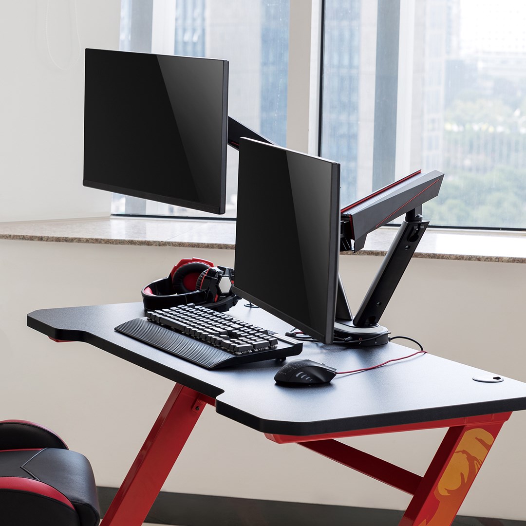 Mbajtëse për dy monitorë NanoRS RS887, 17-32", 16 kg, e zezë