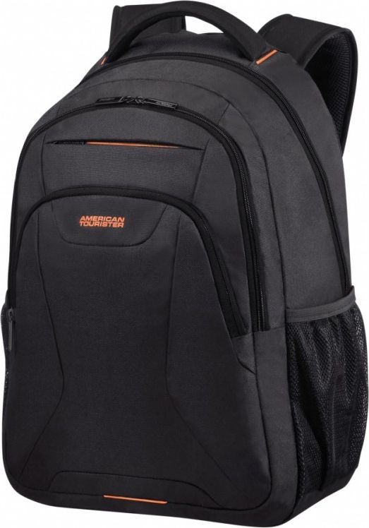 Çantë shpine American Tourister, 17.3", e zezë/portokalli