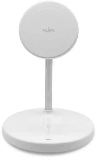 Stendë karikimi 3 në 1 Puro MagSafe, për iPhone Apple Watch dhe kufje, e bardhë