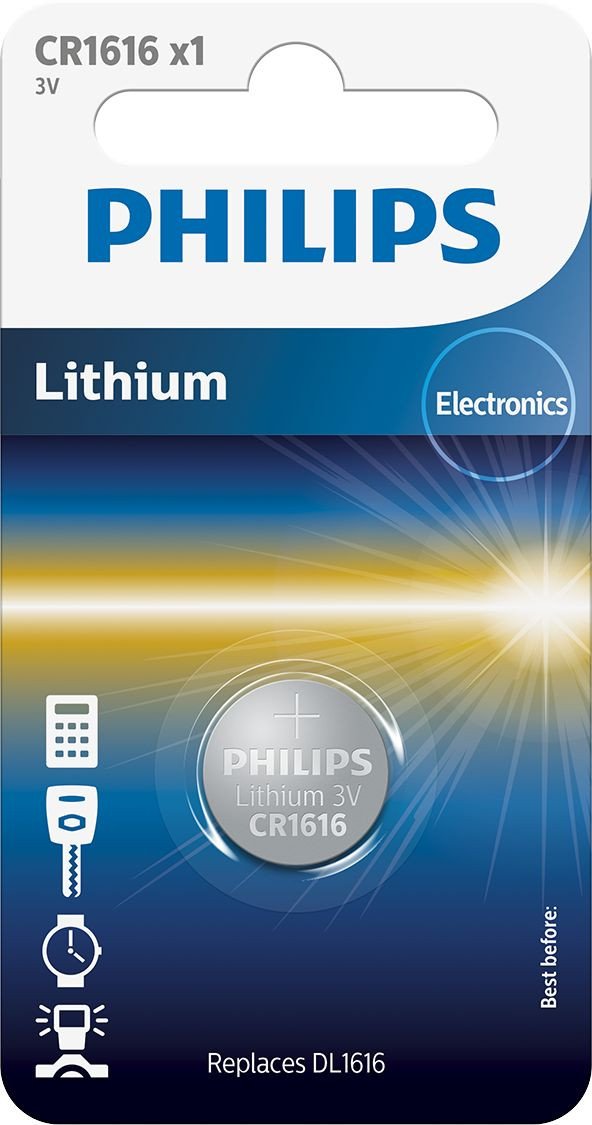 Bateri buton Philips CR1616 2936, 3V, litium, jetëgjatë