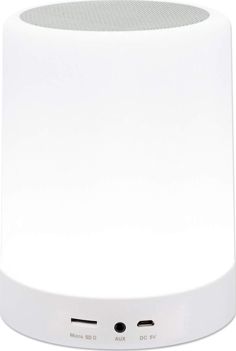 Altoparlant Bluetooth Sound Science LED, drita shumëngjyrëshe, portë 3.5mm, i bardhë