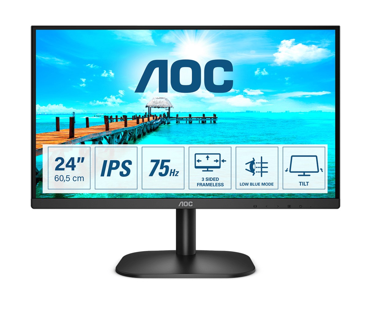 Monitor AOC B2 24B2XD, 23.8", 1920 x 1080, Full HD, 75 Hz, i zi
