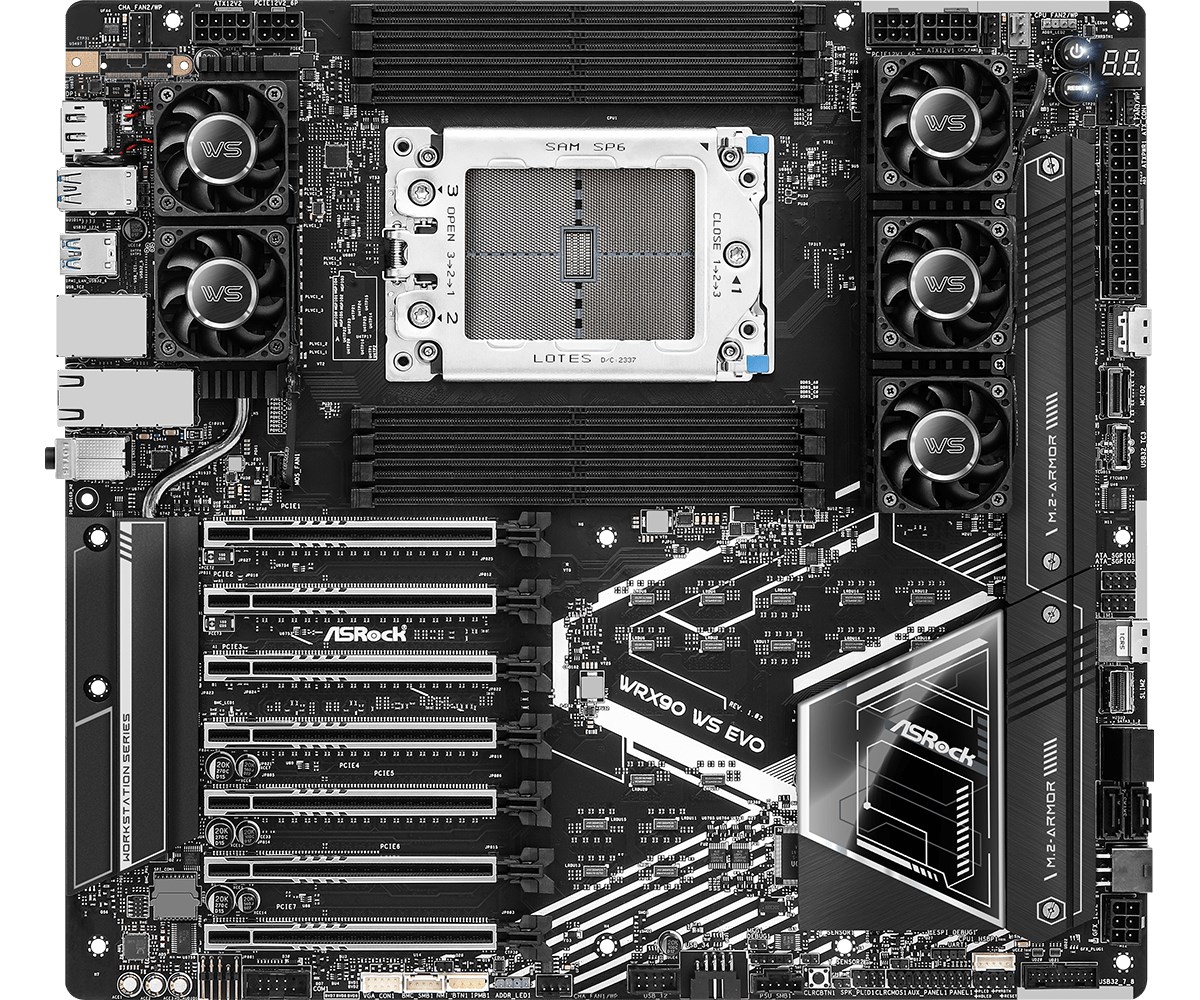 Pllakë amë Asrock WRX90 WS EVO AMD WRX90 Socket sTR5 EEB