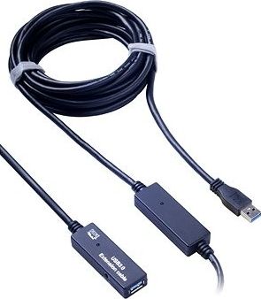 Kabllo PremiumCord USB USB-A në USB-A, 10 m, e zezë