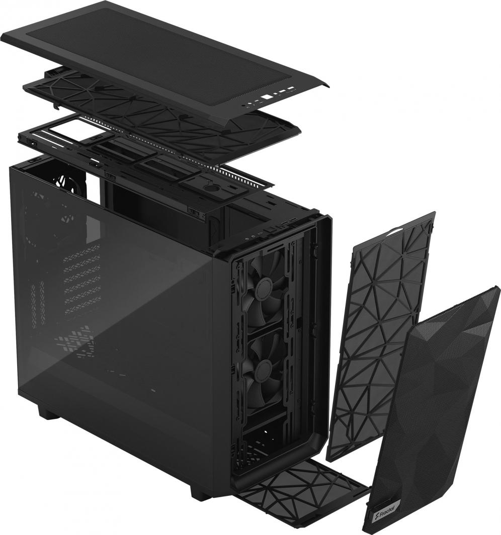 Kasë Fractal Design Meshify 2 TG Light Tint, e zezë, Midi Tower