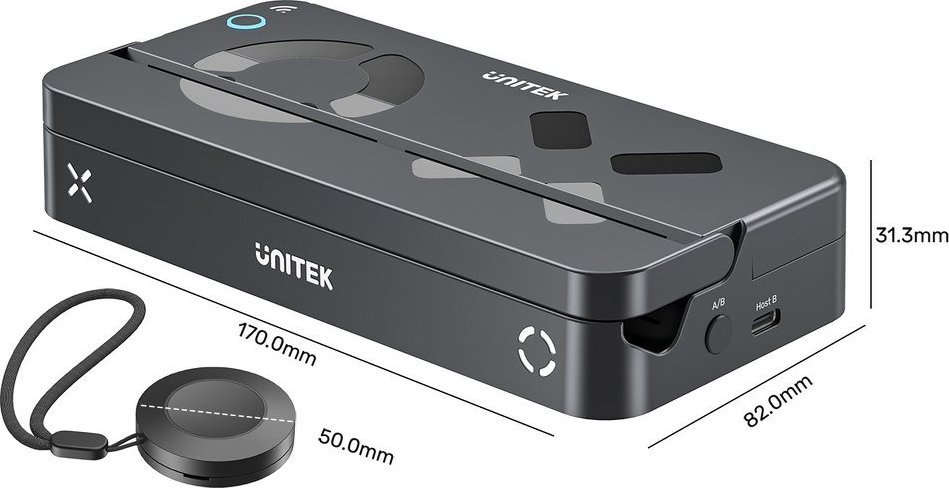 Docking station Unitek për Nintendo Switch, PD 100W, HDMI 4K, RJ-45, e zezë