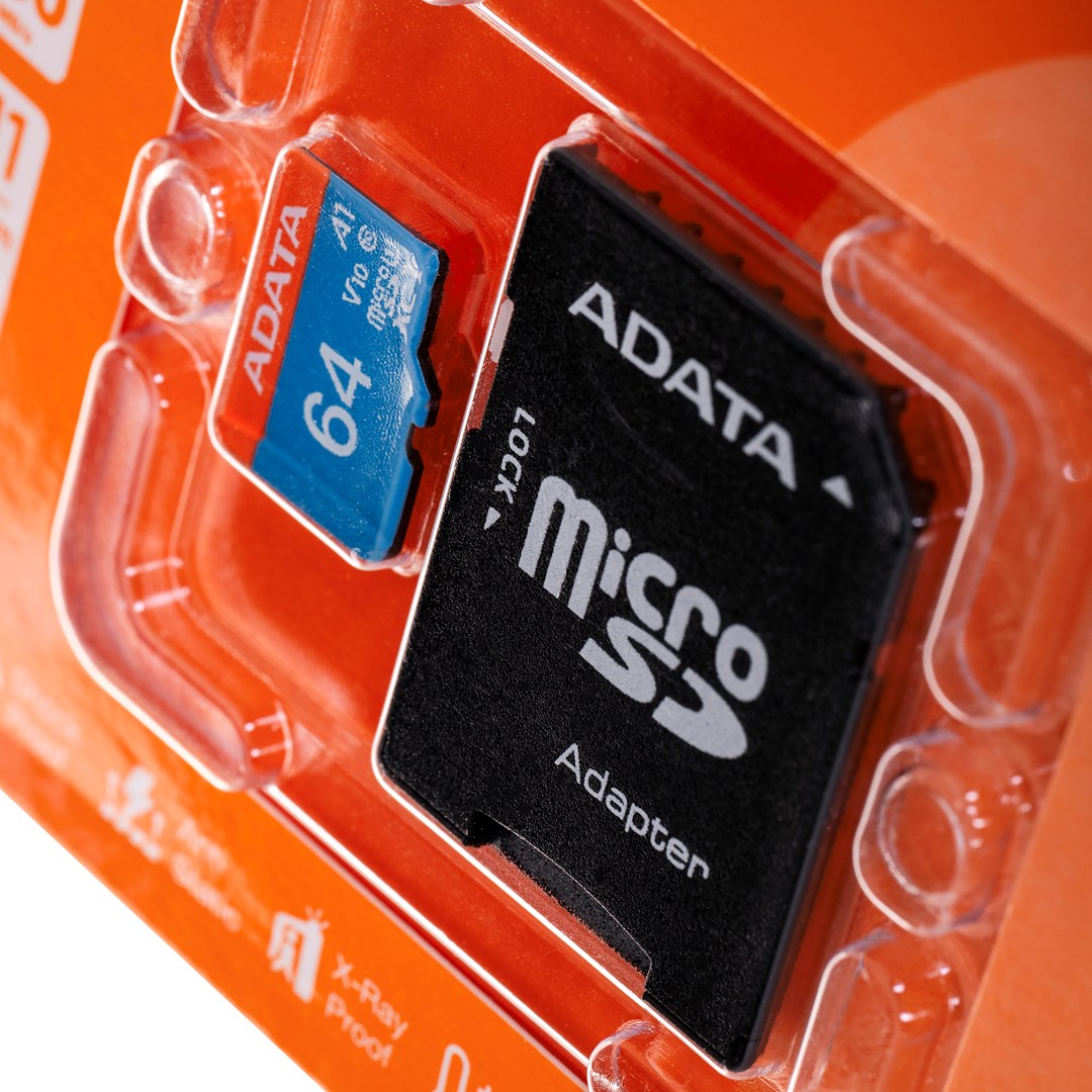 Мемориска картичка ADATA, MicroSDHC, 64 GB, Class 10 + SD адаптер