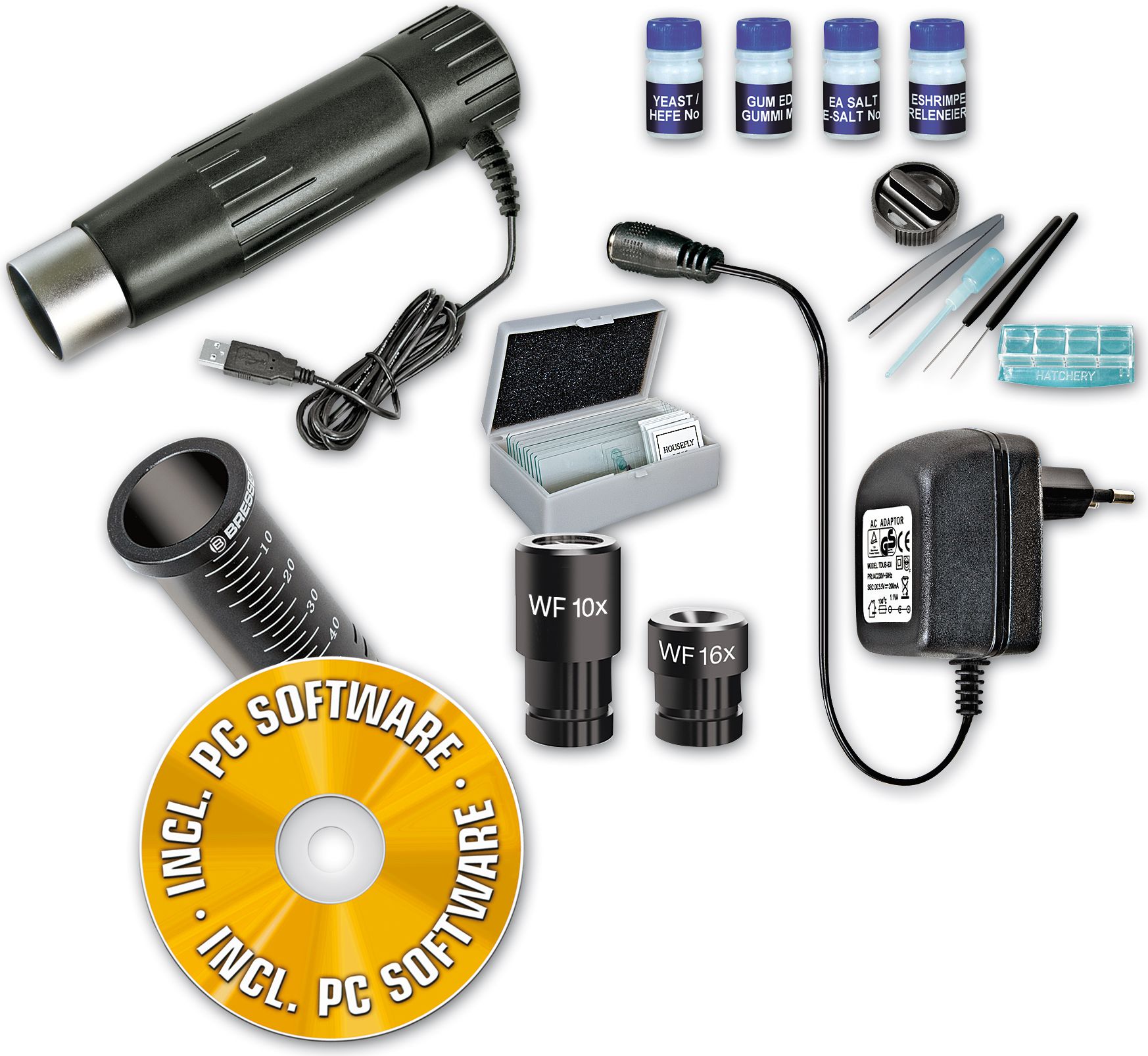 Mikroskop Bresser Biolux CEA USB, 40 1024x, set edukativ