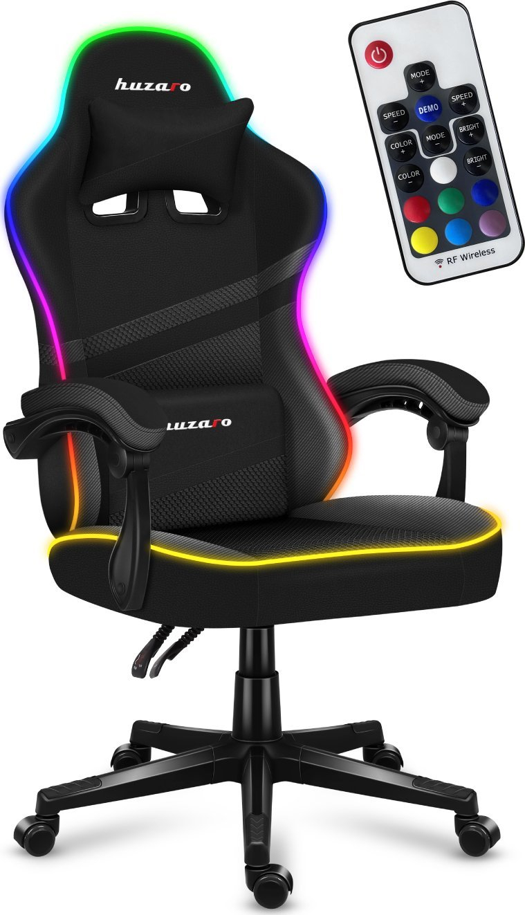Karrige gaming Huzaro Force 4.4 RGB, LED, e zezë