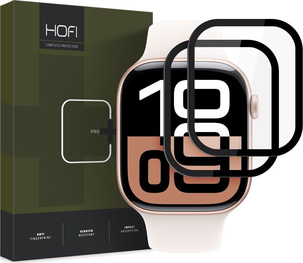 Xham mbrojtës Hofi Hybrid Pro+ për Apple Watch 10 42mm, 0.28mm, 7H, transparent