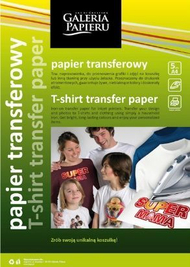Letra transferuese Galeria Papieru A4, për tekstile të çelta, për printer inkjet, 5 fletë