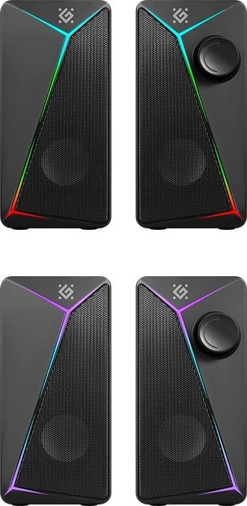 Altoparlantë për PC Defender J5 2.0, 6W, USB, me LED, të zinj