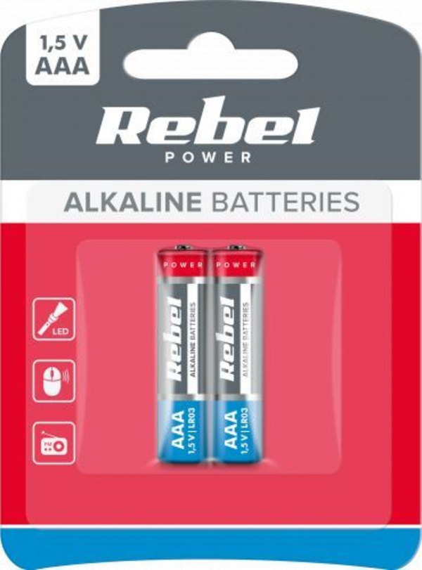 Bateri Rebel AAA / R03, 2 copë