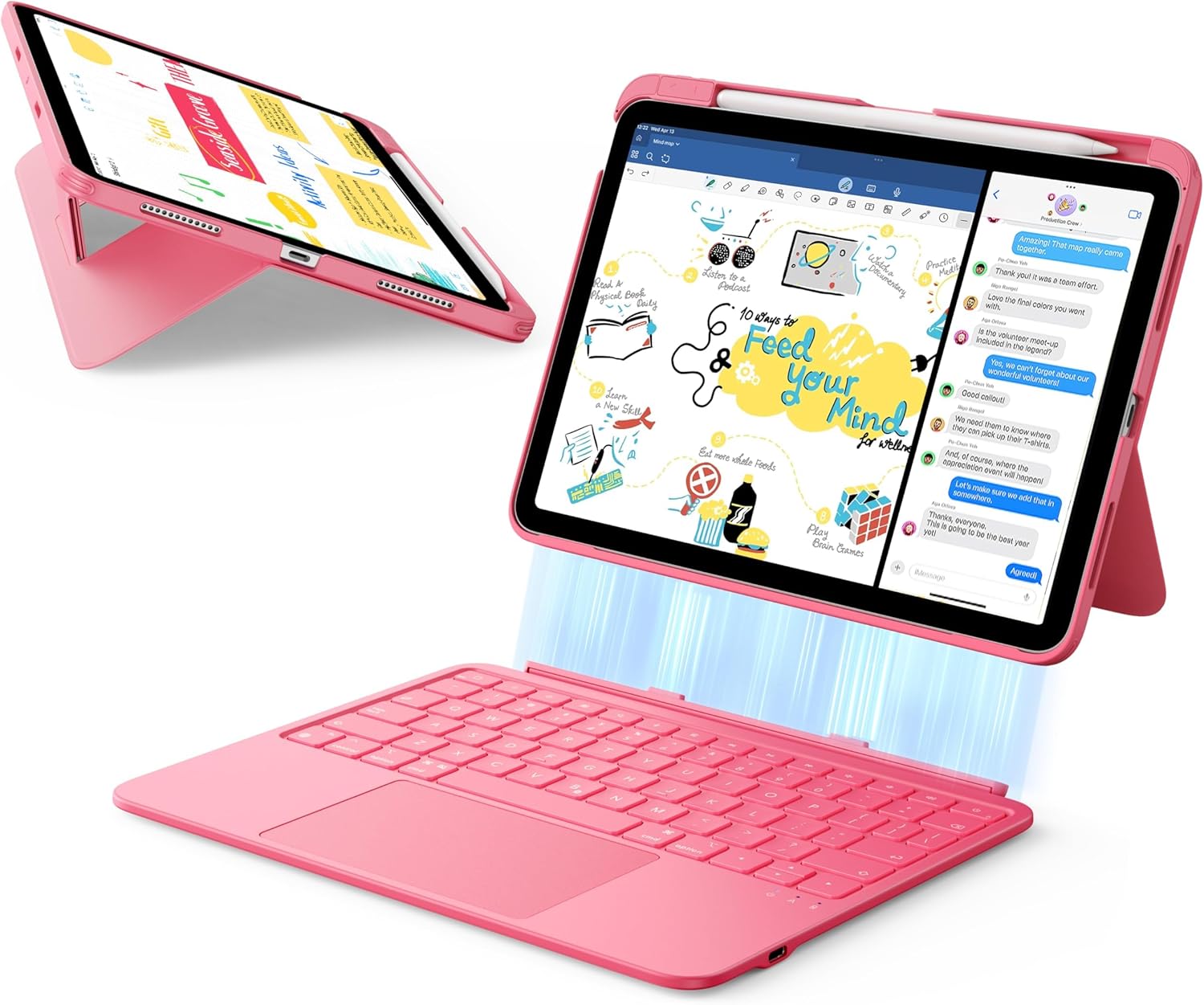 Mbrojtëse me tastierë ESR Flex për iPad (10th gen)/iPad (A16), rozë