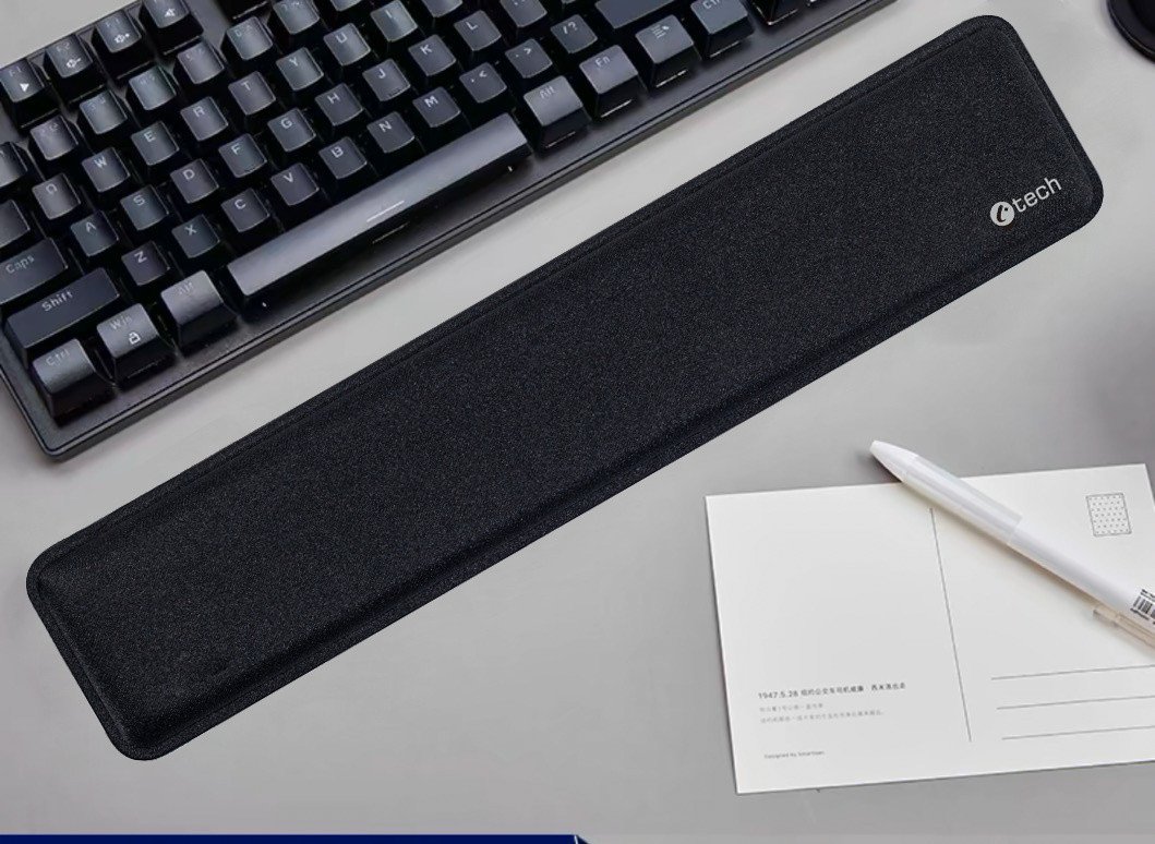 Mbështetëse për kyçe C TECH KPG 01, xhel, 450x93x25mm, e zezë