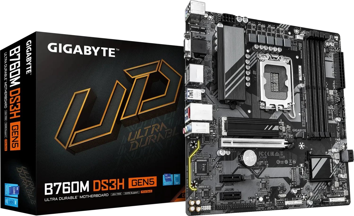 Motherboard GIGABYTE B760M DS3H GEN5, Intel 12 14 Gen, DDR5, Micro ATX