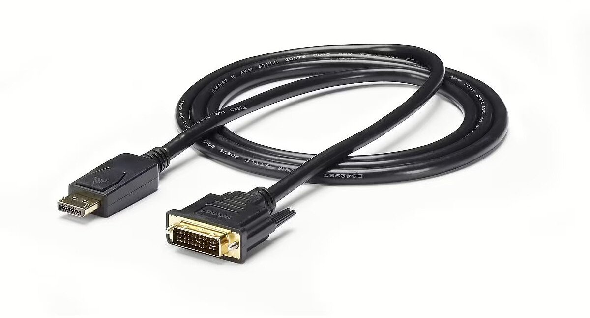 Kabllo DisplayPort në DVI RoGer DPDVI718, 1.8m, Dual Link DVI I 24+5, i zi