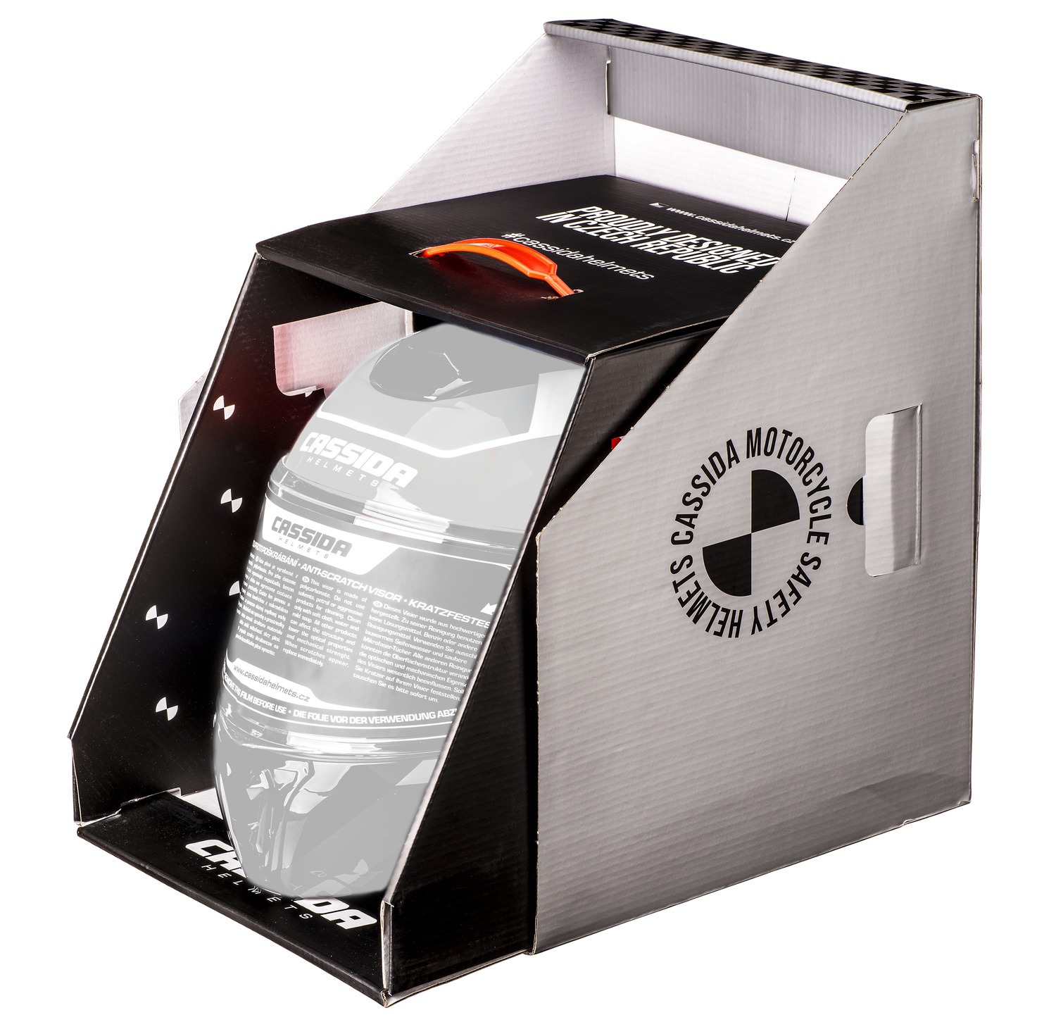 Kaskë moto CASSIDA Modulo 2.1 Compass, touring, Pinlock ready, e bardhë perlë e zezë e kuqe argjend