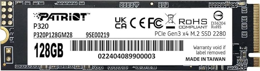 SSD i brendshëm Patriot P320, 128GB, M.2 2280 NVMe PCIe 3x4