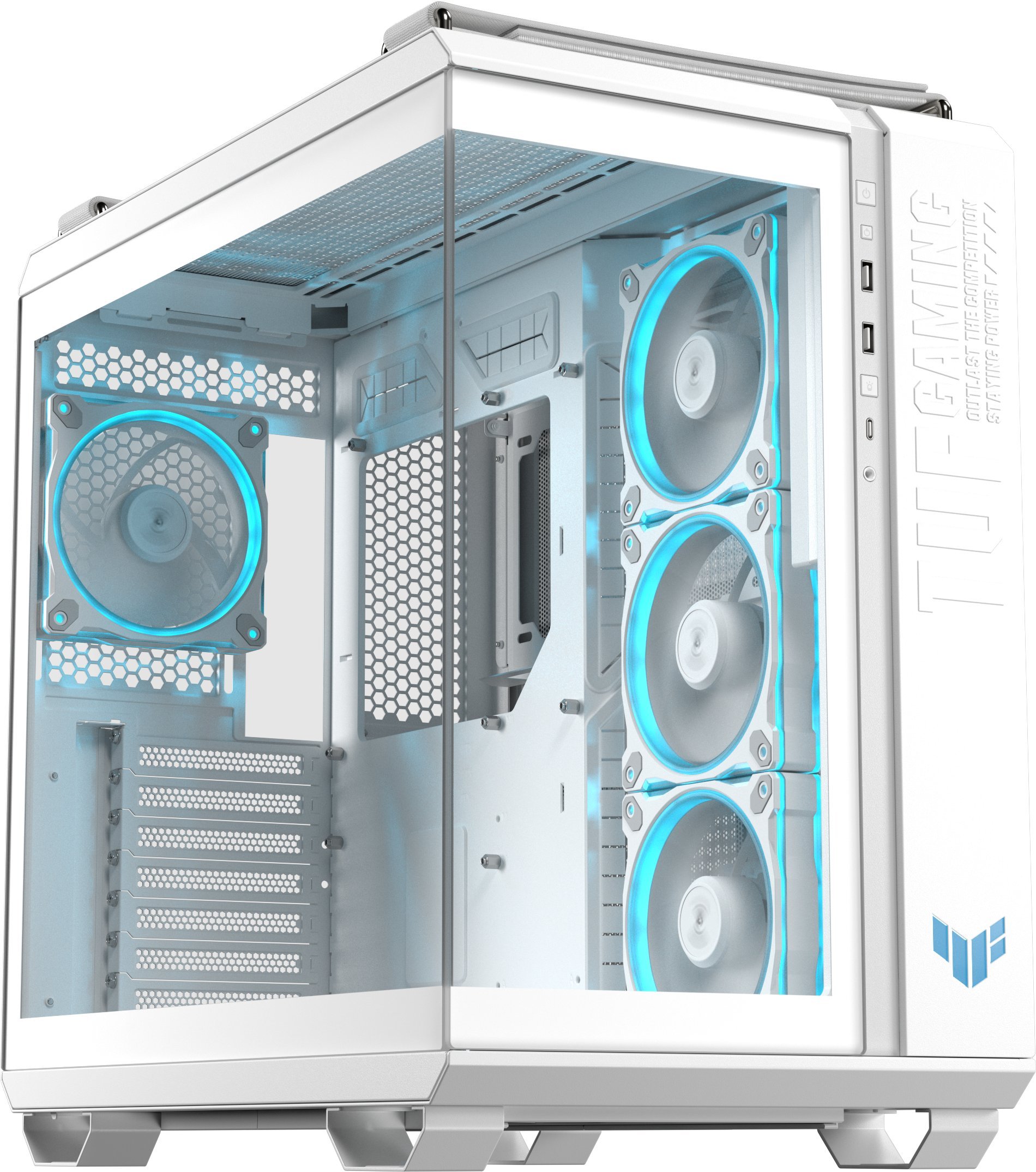 Kasa PC ASUS TUF Gaming GT502 Horizon TG ARGB, MIDI Tower, me xham të temperuar, e bardhë