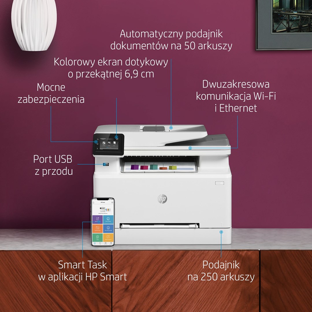 Printer HP Color LaserJet Pro MFP M282nw, 600x600 DPI, 21 ppm, A4, i bardhë