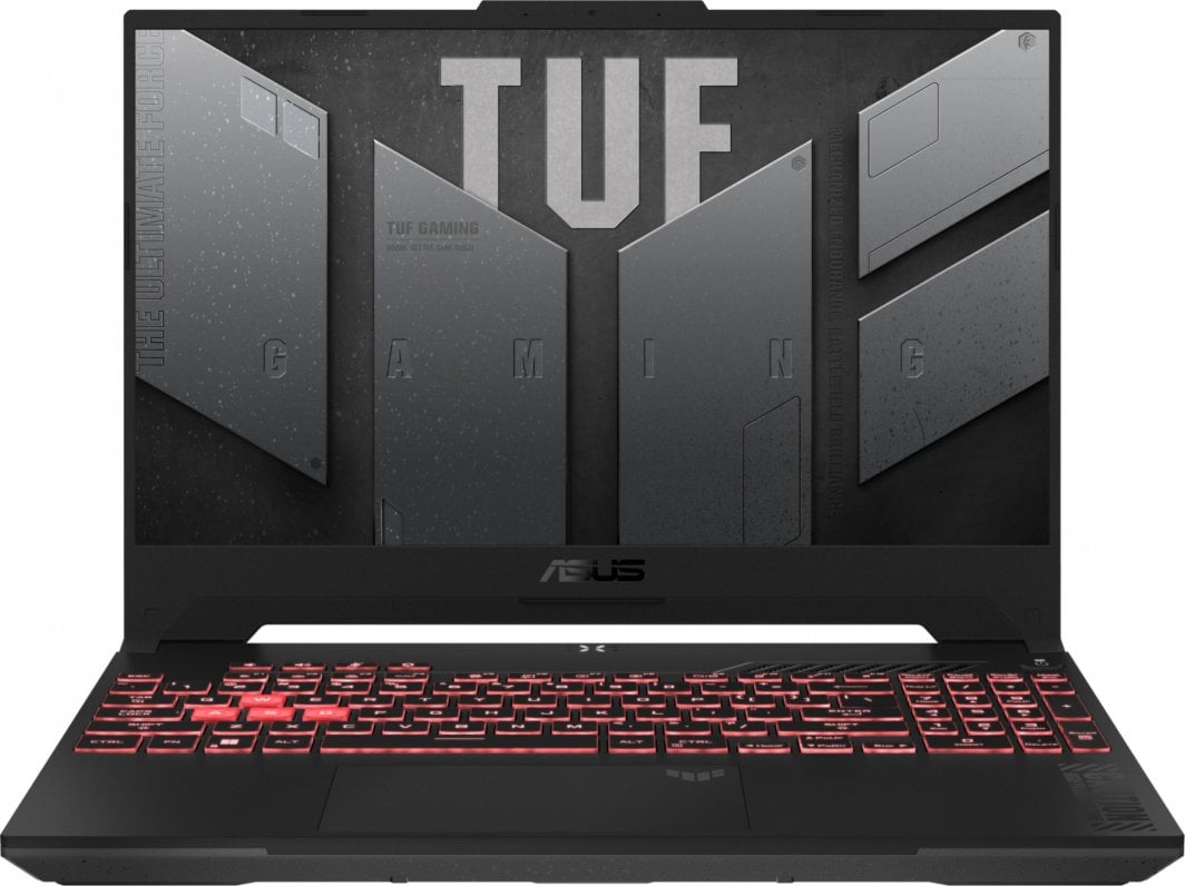 Laptop ASUS TUF Gaming A15, 15.6" 144 Hz, AMD Ryzen 9 7940HS, 16 GB RAM, 512 GB SSD, NVIDIA GeForce RTX 4070, i zi dhe i hirtë
