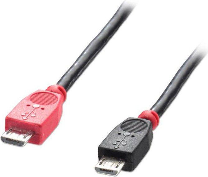Кабел Lindy microUSB до microUSB, 2м, црн