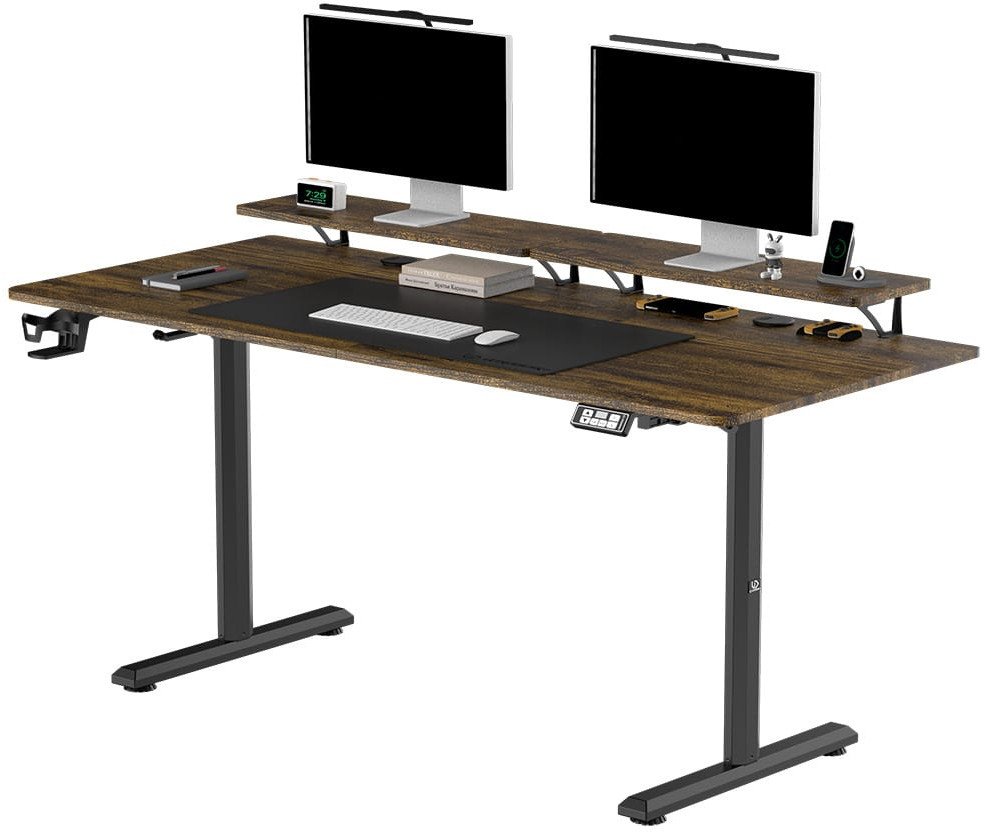 Tavolinë gaming Ultradesk Highlander XXL, rregullim elektrik, 160cm, kafe