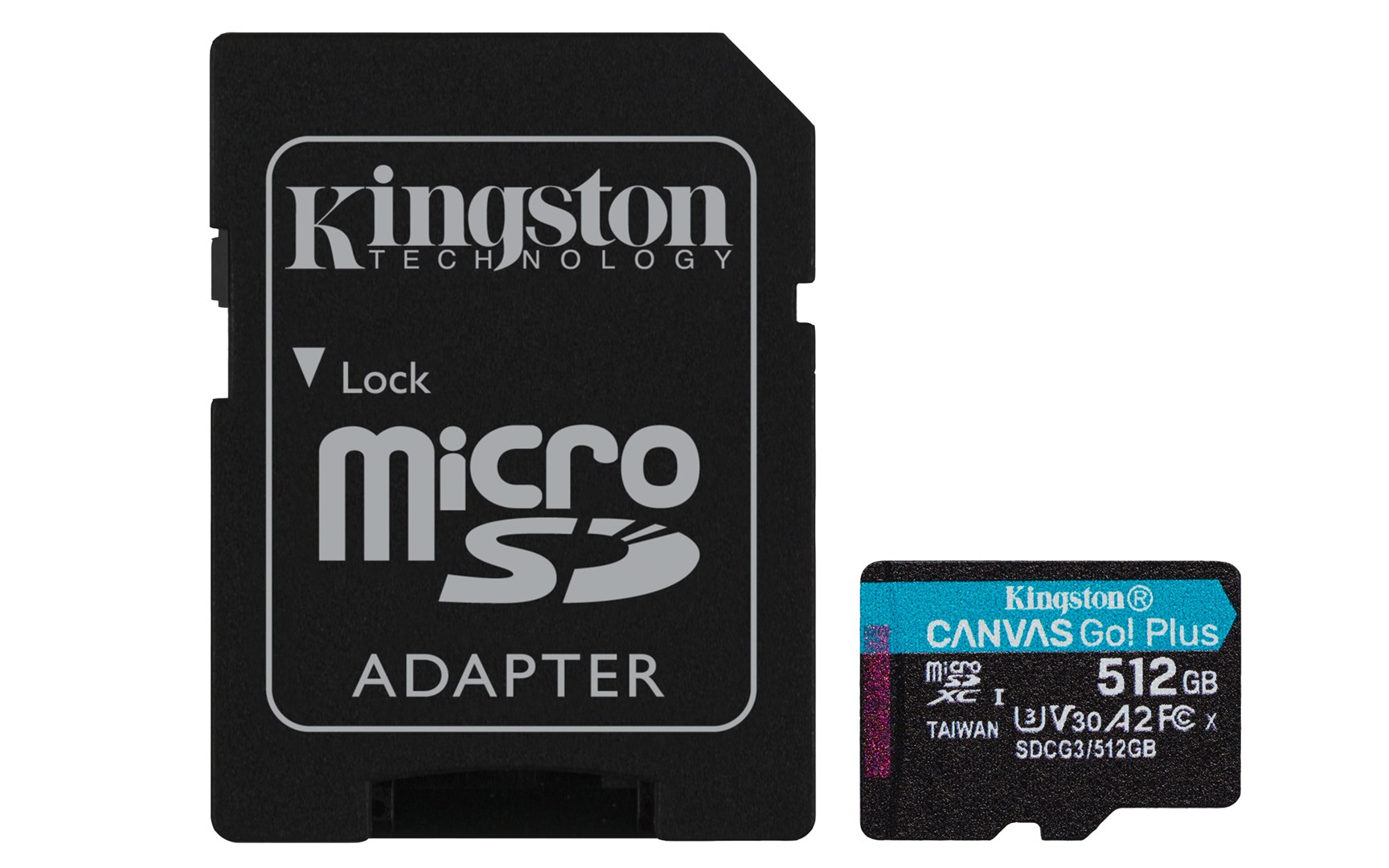 Kartë e memories Kingston Canvas Go Plus, MicroSD, 512 GB, Class 10 + përshtatës SD