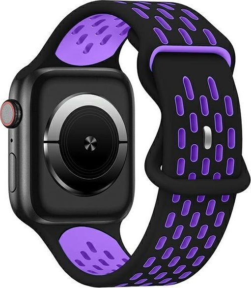 Rrip Beline për Apple Watch New Sport Silicone, 42/44/45/49mm, silikoni, i zi lejla
