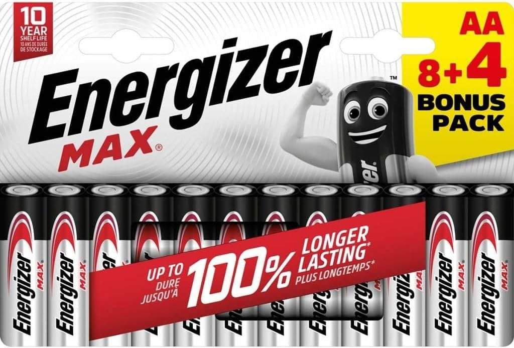 Алкални батерии Energizer Max AA, 1.5V