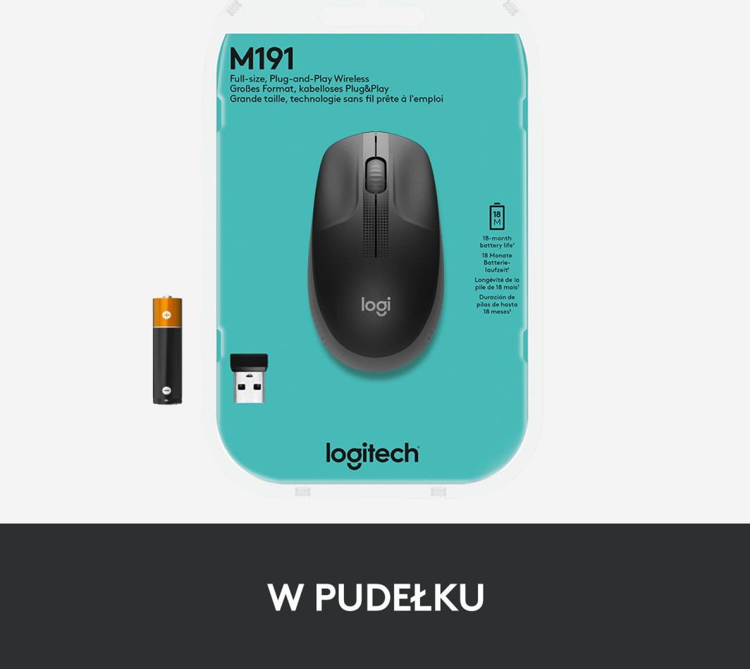 Maus Full-size Logitech M190(910-005905), Wireless, i zi