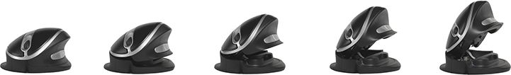 Mouse ergonomik BakkerElkhuizen Oyster, 6 butona, vertikal, i zi