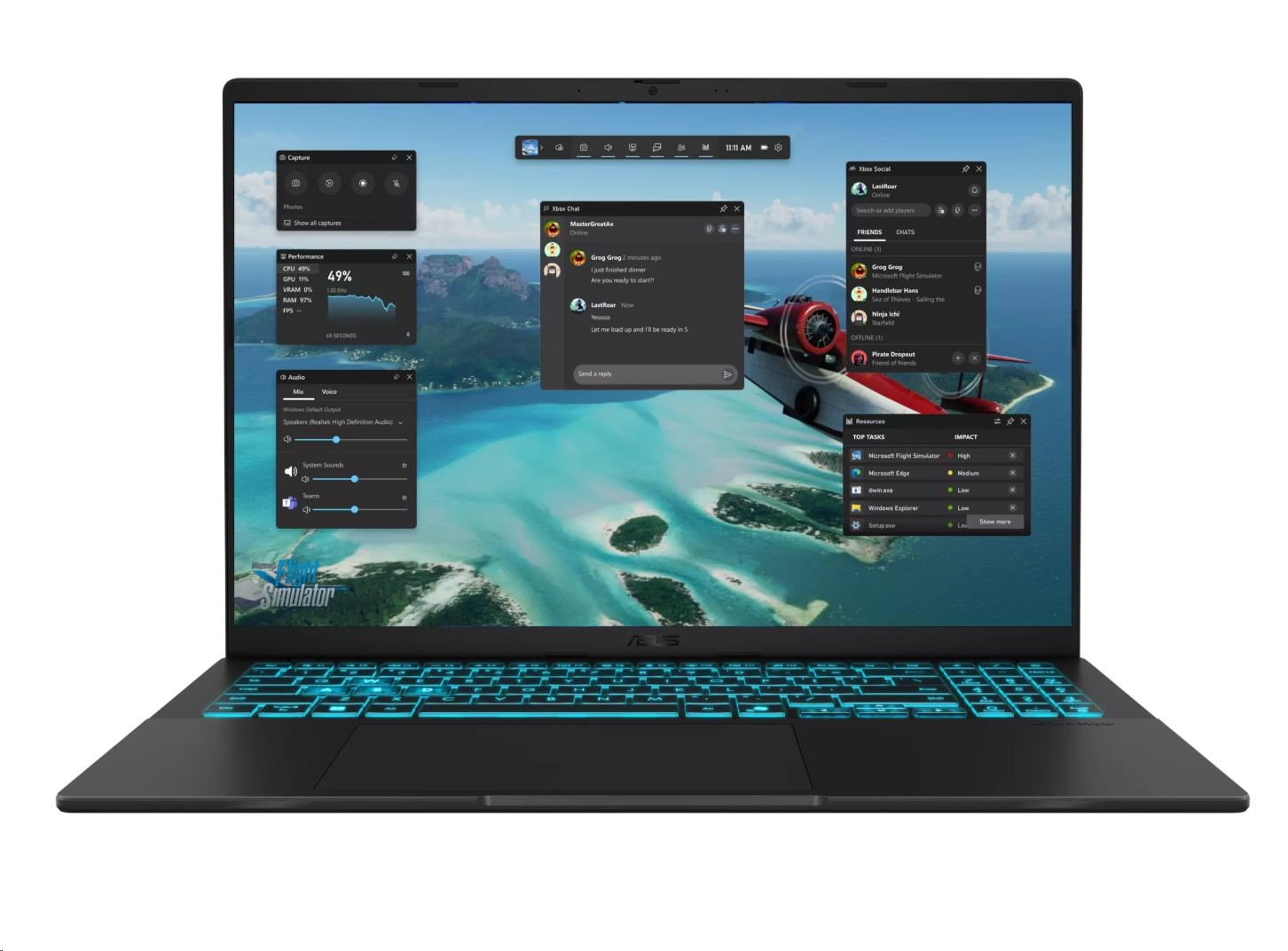 Laptop ASUS Vivobook 16 V3607VP, 16", Intel Core 7 240H, 32GB RAM, 1TB SSD, NVIDIA GeForce RTX 5070, i zi