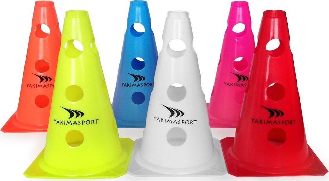 Kon sportiv Yakima Sport Cone 10062, 23 cm, me vrima, i bardhë