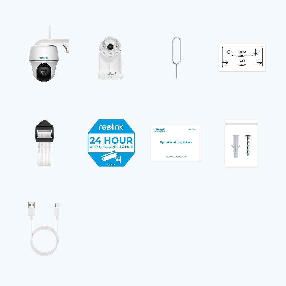 Kамера Reolink Argus Series B430, 5MP, Wi-Fi, бела