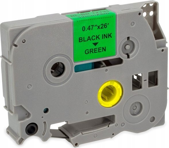 Kasetë shirit etiketues MediaRange TZ-731 TZe-731, 12mm, 8m, tekst i zi në sfond jeshil