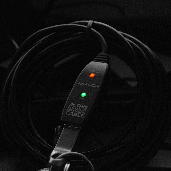 Kabllo USB Axagon USB-A - USB-A, 10m, e zezë