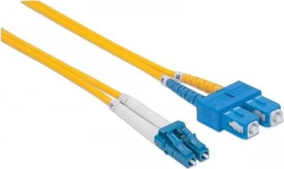 Kabllo optike Intellinet Network Solutions Patchcord SC-LC, Duplex, 9/125 OS2, 1m, e verdhë