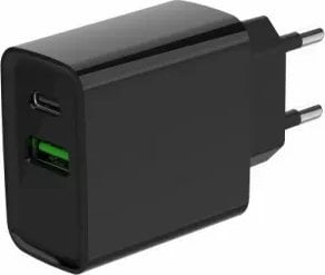Karikues murit Gembird TA-UC-PDQC20-01-BK, 20W, 2 porta USB USB-C Power Delivery, i zi