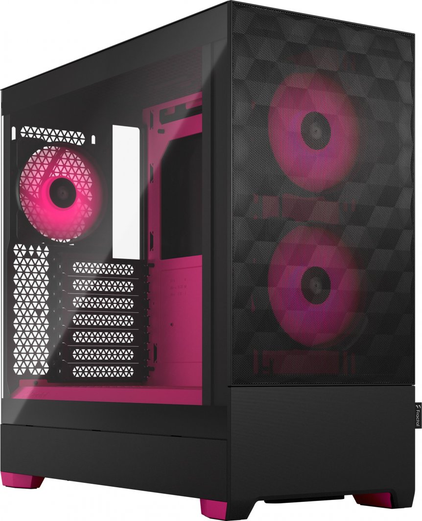 Kasë Pop Air RGB TG (FD-C-POR1A-03), e zezë/rozë