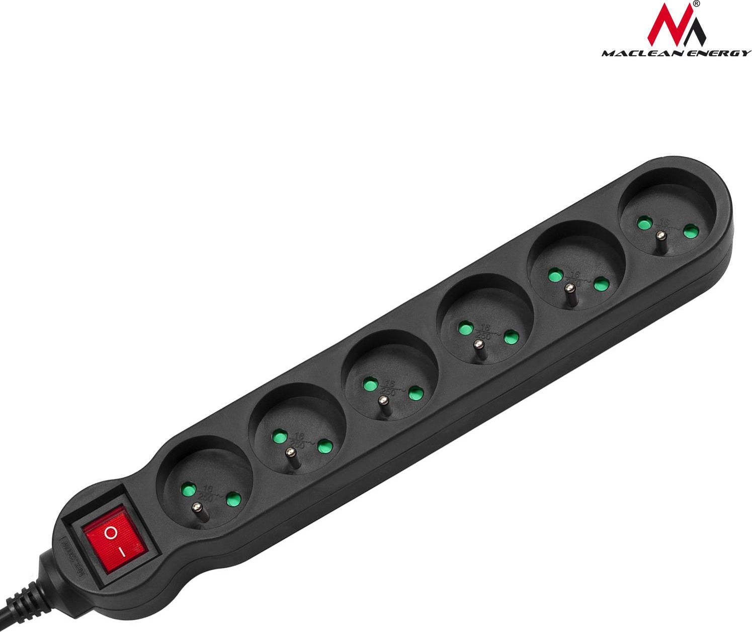 Zgjatues elektrik Maclean Energy MCE225, 6 dalje, 1.5 m, i zi