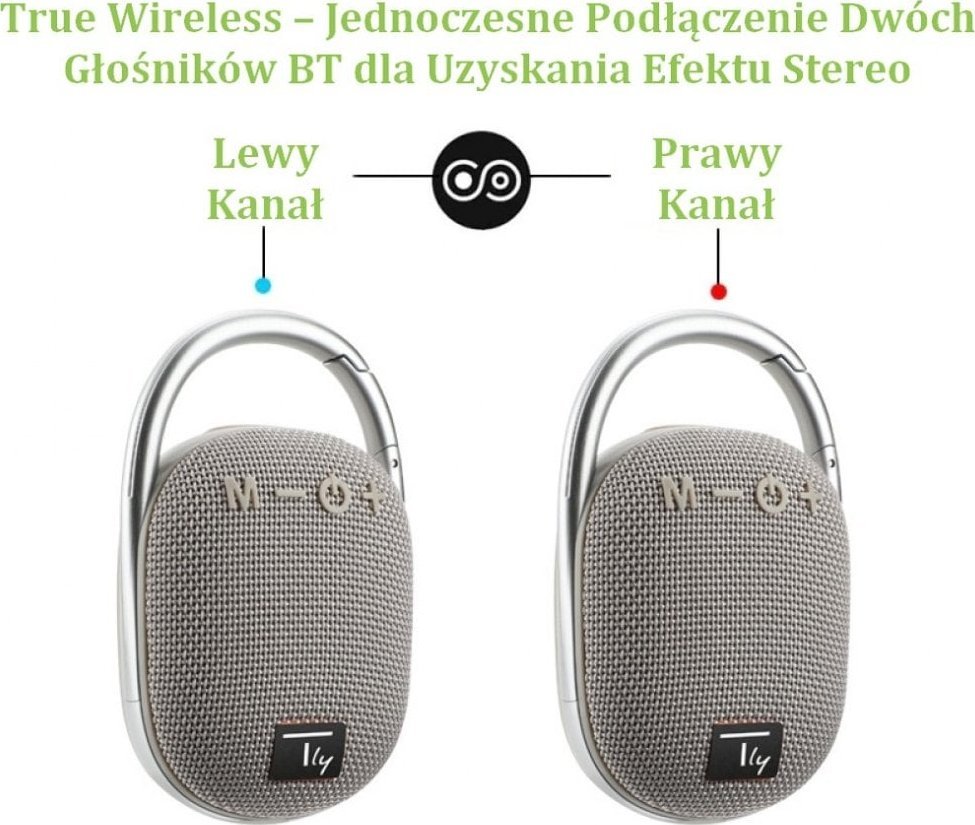 Altoparlant Bluetooth Techly Mini, BT 5.3, LED, gri